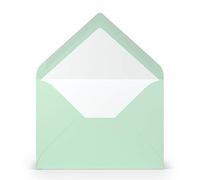 PAPERADO 25 sobres DIN B6, color menta con nervaduras, verde claro de eucalipto - 100 g/m², sobres sin ventana de 17,8 x 12,5 cm - sobres con solapa en punta y cierre adhesivo en húmedo