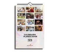 Paperafero | Calendario de Pared Personalizado 2026 | 12 fotos mes a mes | Portada collage | 30x47,5cm | Papel 200g | Wire-O Colgador | 3 Fechas Señaladas para Recordar lo que Importa (2 UNIDADES)
