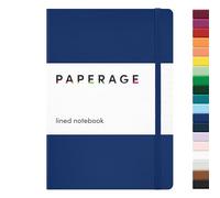 PAPERAGE Cuaderno de diario forrado, Tapa dura, Mediano 5.7 X 8 pulgadas, Papel grueso de 100 g/m². Úselo para la oficina, el hogar, la escuela o los negocios (Armada, Rayado)