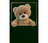 Paperback Diary Journal 6x9 | 140 Pages | Cream Paper | Graph Paper for Writing Poems & Lyrics | Gift: Undated (no printed dates) | Cute funny teddy bear on green cover | Cozy feel