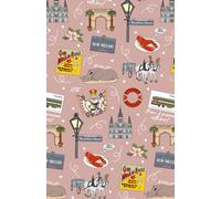 Paperback notepad notebook journal with New Orleans, Louisiana LA landmarks & Mardi Gras King in blush, 150 lined pages (Louisiana's notepads series)