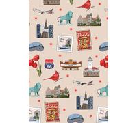 Paperback soft cover notepad notebook journal with Chicago, IL Illinois landmarks in beige, 150 lined pages