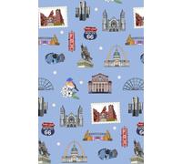 Paperback soft cover notepad notebook journal with St. Louis MO Missouri landmarks in blue, 150 lined pages