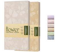 PAPERBAY Diario de bolsillo forrado de tapa blanda de 4 x 7 pulgadas, 192 páginas de piel sintética con patrón floral, papel de 100 g/m² con marcapáginas de cinta, colores pastel vintage para mujeres