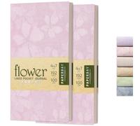 PAPERBAY Diario de bolsillo forrado de tapa blanda de 4 x 7 pulgadas, 192 páginas de piel sintética con patrón floral, papel de 100 g/m² con marcapáginas de cinta, colores pastel vintage para mujeres