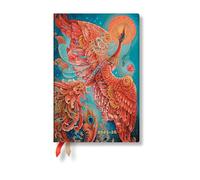 Paperblanks 2025-2026 Firebird Birds of Happiness 18-Month Planner Mini Horizontal Elastic Band 208 Pg 80 GSM