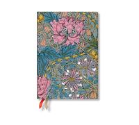 Paperblanks 2025-2026 Morris Pink Honeysuckle William Morris 18-Month Planner Flexis MIDI Horizontal Elastic Band 224 Pg 80 GSM