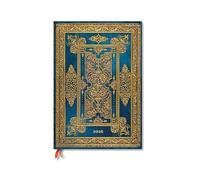 Paperblanks 2026 Blue Luxe Luxe Design 12-Month Planner Grande Vertical Elastic Band 160 Pg 100 GSM