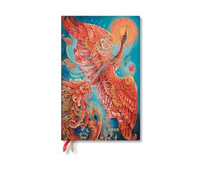 Paperblanks 2026 Firebird Birds of Happiness 12-Month Planner Flexis Maxi Horizontal Elastic Band 176 Pg 100 GSM