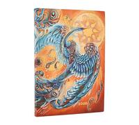 Paperblanks | 2026 Himmelbird | Glücksvögel | 12-Calendario Monat Flexi | Midi | Horizontal | Elastikband-Verschluss | 176 Pg | 100 GSM