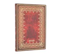 Paperblanks | 2026 Hoja de Oro | Colección Cuero Antiguo | 12 Meses Flexis | Midi | Apaisado | Cierre con Banda Elástica | 176 Pg | 100 GSM