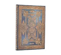 Paperblanks | 2026 Lujo Azul | Diseño Deluxe | 12 Meses | Mini | Apaisado | Cierre con Banda Elástica | 160 Pg | 100 GSM