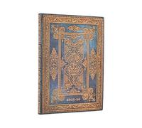 Paperblanks | 2026 Lujo Azul | Diseño Deluxe | 18 Meses Flexis | Midi | Apaisado | Cierre con Banda Elástica | 224 Pg | 80 GSM