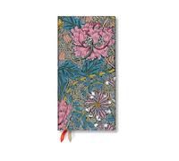 Paperblanks 2026 Morris Pink Honeysuckle William Morris 12-Month Planner Slim Horizontal Elastic Band 160 Pg 100 GSM
