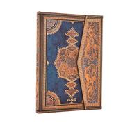 Paperblanks | 2026 Safawidisch Indigo | Encuadernación Safawidic | Calendario 12-Monat | Midi | Vertikal | mit Klappumschlag | 160 Pg | 100 GSM