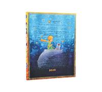 Paperblanks | 2026 Saint-Exupéry, El principito | Colección Manuscritos Bellos | 12 Meses Flexis | Ultra | Vertical | Cierre con Banda Elástica | 176 Pg | 100 GSM