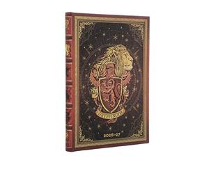 Paperblanks | 2027 Agenda Gryffindor | Colección Harry Potter | 18 Meses | Midi | Apaisado | Cierre con Banda Elástica | 224 Pg | 80 GSM