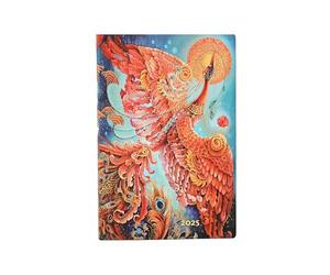 Paperblanks Agenda 12 meses Flexi 2025, pájaro de fuego, horizontal - Mini (140 mm x 95 mm), italiano