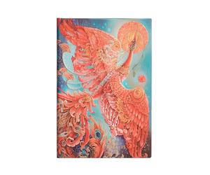 Paperblanks Agenda 18 Meses 2025, Pájaro de Fuego, Mini, Apaisado, Cierre con Banda Elástica