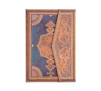 Paperblanks Agenda de 12 meses 2025, índigo Safavita, horizontal - Mini (140 mm x 95 mm), italiano