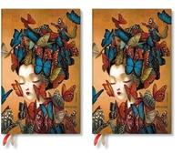 Paperblanks Agendas de 18 Meses Flexis de Tapa Blanda 2023-2024 El Mágico Mundo de Lacombe | Vertical | Maxi (135 × 210 mm) (Paquete de 2)