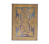 Paperblanks Agende 12 Mesi 2025 | Blu Lussuoso | Midi | Giornaliera | Chiusura con Fascia Elastica