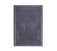 Paperblanks Agende de 12 Meses 2024 Tinta Azul, Apaisado - Midi (180 x 130), Español