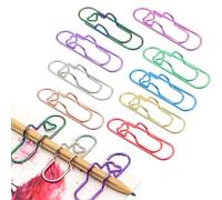 Paperclip Pen Holder, 9 Pcs Heart Pen Clip For Notebook, 2.8in Paperclip Pens Holders for Papers Planner Jumbo Office Supplies (9 color)
