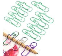 Paperclip Pen Holder, 9 Pcs Heart Pen Clip For Notebook, 2.8in Paperclip Pens Holders for Papers Planner Jumbo Office Supplies (Green)