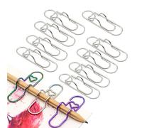 Paperclip Pen Holder, 9 Pcs Heart Pen Clip For Notebook, 2.8in Paperclip Pens Holders for Papers Planner Jumbo Office Supplies (Silver)