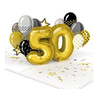 papercrush® Tarjeta de 50 cumpleaños desplegable - Tarjeta de cumpleaños 3D hecha a mano para mujeres y hombres (50 años), felicitación por el 50º cumpleaños - Tarjeta de felicitación especial con