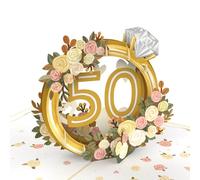 papercrush® Tarjeta de felicitación 3D para bodas doradas, tarjeta de regalo para 50 aniversario de boda para mujeres y hombres, embalaje especial para regalo de dinero, PC08150