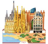 papercrush® Tarjeta desplegable Barcelona - Tarjeta de cumpleaños especial o regalo en efectivo para gastos de viaje, tarjeta de regalo 3D o vale de hotel para cumpleaños, vale de viaje para un viaje