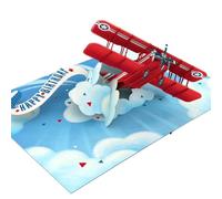 papercrush® Tarjeta desplegable de feliz cumpleaños con diseño de avión - Divertida tarjeta de cumpleaños 3D para niños y hombres, tarjeta de felicitación especial o recuerdo para cumpleaños