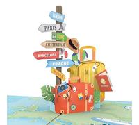 papercrush Tarjeta desplegable "Gute Reise" (Europa Edition) - Tarjeta de regalo 3D, regalo de viaje para escapada urbana (Londres, París y Roma) - Vale para viaje a Ámsterdam, Barcelona, Praga y
