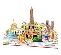 papercrush® Tarjeta desplegable París - Tarjeta de cumpleaños para regalo en efectivo para un viaje a Francia, tarjeta de regalo 3D para un viaje a la ciudad para dos, vale de viaje para un viaje a la