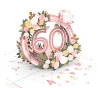 papercrush® Tarjeta Pop Up Boda de Diamante - Tarjeta de felicitación 3D para boda de diamante, tarjeta de regalo para el 60º aniversario de boda (mujeres y hombres), embalaje para regalo en efectivo