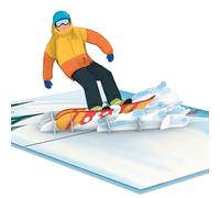 papercrush® Tarjeta pop-up Snowboarder - vale especial para vacaciones de invierno, regalo de dinero para snowboard en vacaciones de esquí o botas de snowboard, tarjeta de cumpleaños 3D de invierno