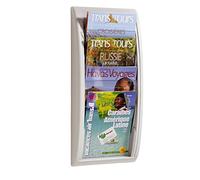 Expositor mural de folletos Paperflow, 4 compartimentos para formato DIN A4