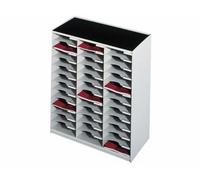 Paperflow Mueble Auxiliar Clasificador Monobloque 36 Casillas A4 Gris