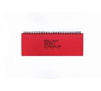 PAPERIAN Brilliant Weekly Scheduler - Planificador semanal con espiral sin fecha , color rosso