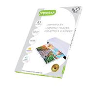 Paperlock - Pack de 100 bolsas de plastificación A3 80mic, acabado brillante transparente