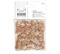 Papermania 100 Piezas Diseño con Texto en inglés de Cinta Satinada por ambas diseño de Rosas, Dorado Antiguo
