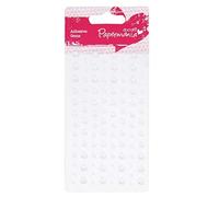 Papermania- Adorno de Piedra Adhesiva, Color Perla Blanca, Small (docrafts PMA 351425)