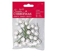 Papermania- Adorno Decorativo de Bayas, Color Blanco Esmerilado. (docrafts PMA 356931)