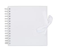 Papermania Álbum de recortes, blanco, 8 x 8 pulgadas, 40 hojas, crea tu propio álbum de fotos y decora con accesorios de álbumes de recortes, libro para recuerdos del hogar, añade papel fotográfico