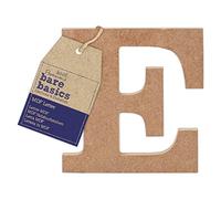Papermania Bare Basics - Letra de MDF (1 unidad), diseño E, arte, manualidades, letras del alfabeto, placa de nombre, personalizarlas, decorar con pintura, purpurina, plantilla, vinilo, placa de letra