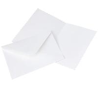 Papermania - Pack de Tarjetas y Sobres festoneados (300 g/m², 15,24 x 17,8 cm, 12 Unidades), Color Blanco