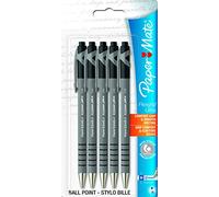 Papermate Flexgrip - Bolígrafo retráctil (5 unidades), color negro