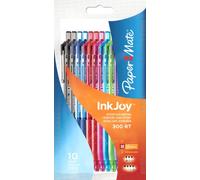 PaperMate Inkjoy 300 - Bolígrafo retráctil de punta de bola (10 unidades, punta media, tinta de varios colores)